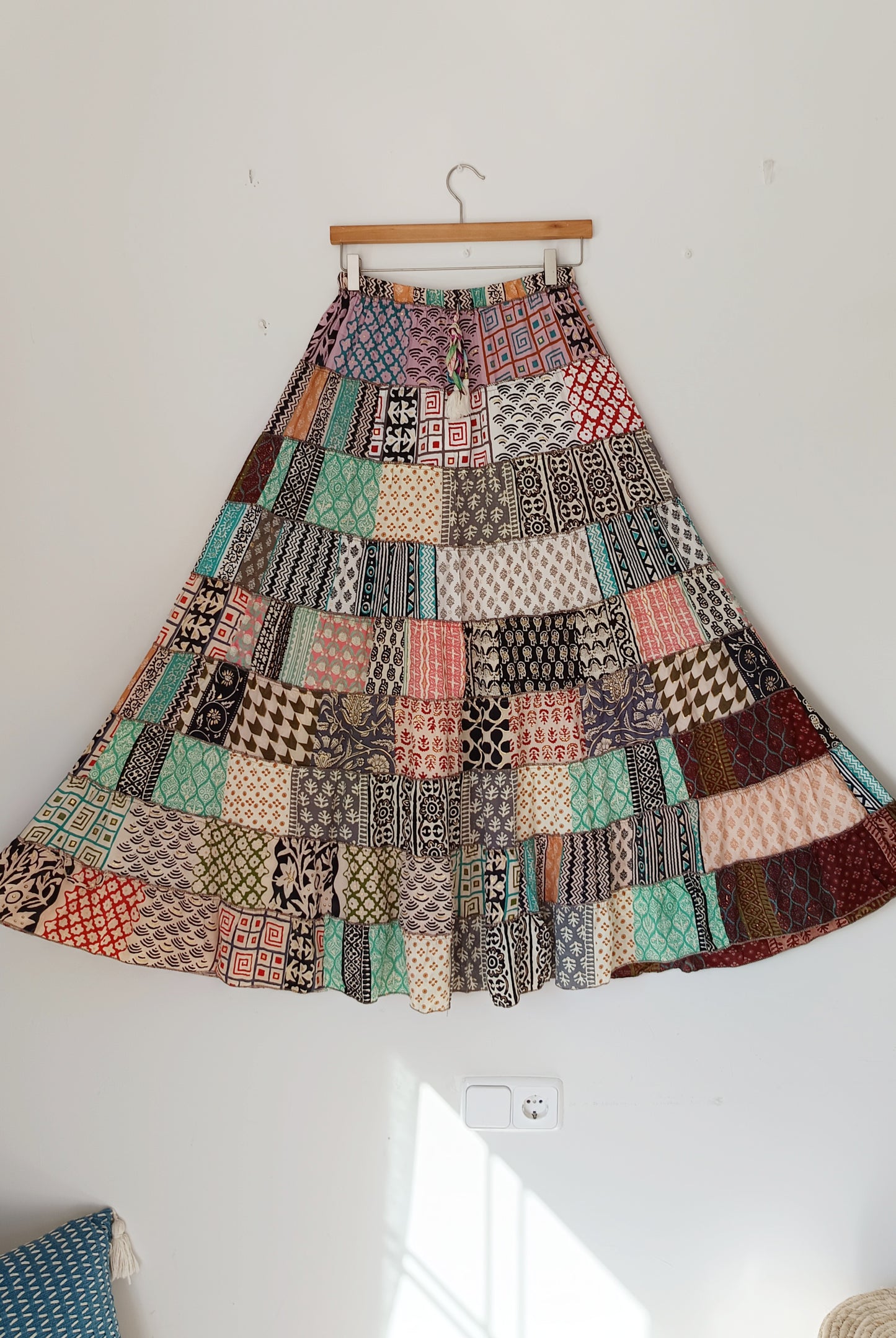 Falda larga patchwork