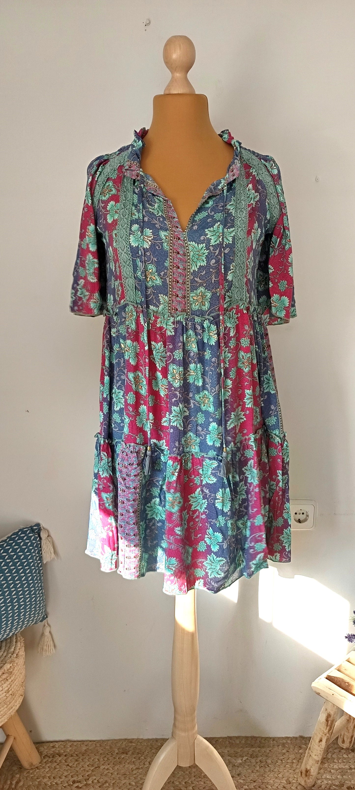 Vestido corto bohemio