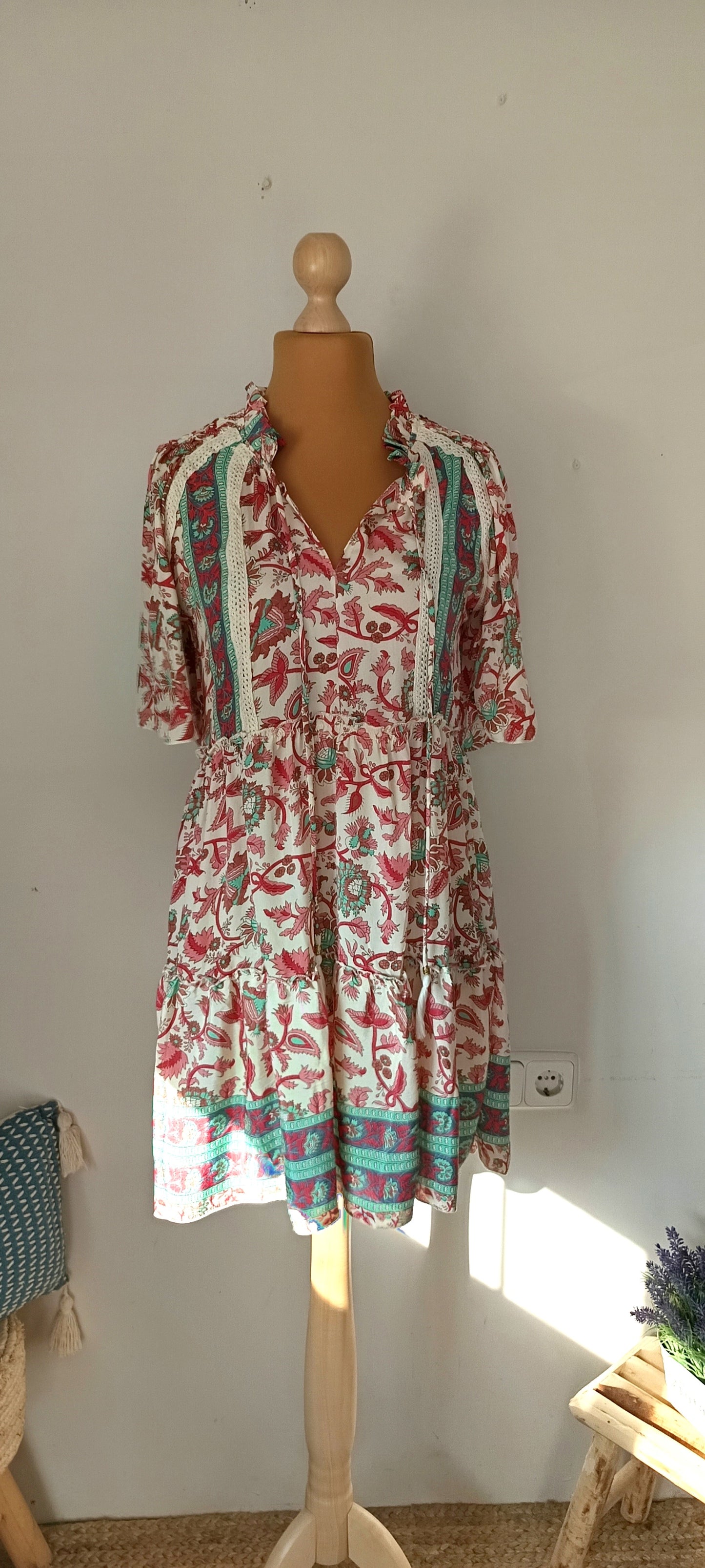 Vestido corto bohemio