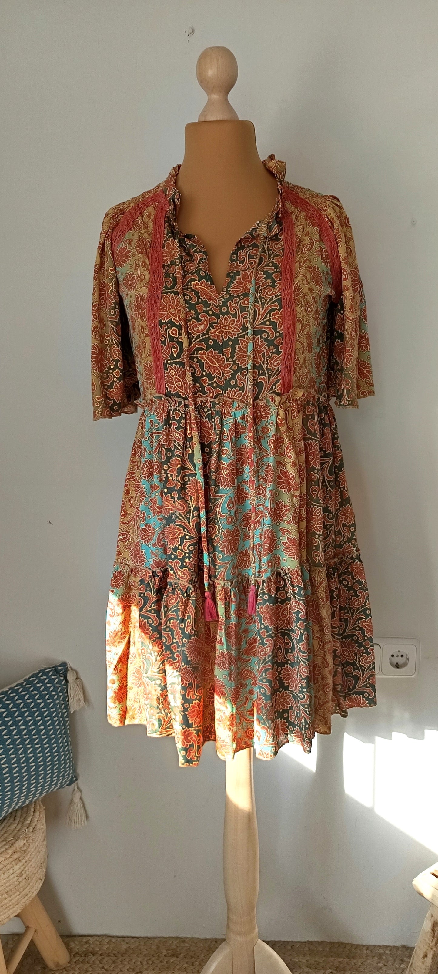 Vestido corto bohemio